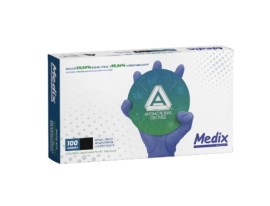 Luva Nitrilica Antimicrobiana Amg Sem Pó - Pequena - 100 Unid - Medix
